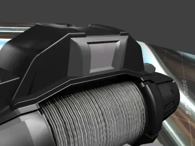 Winch Crane Tug Cabrestante Remolcador Grua Low-poly 3D model