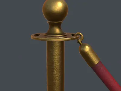Stanchion and Velvet Rope 3D model purchase
