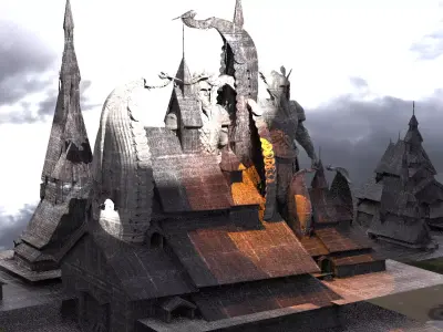 Viking Valhalla Halls 3D model