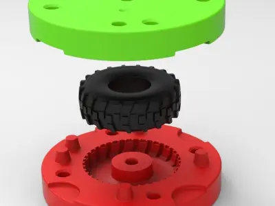 Mold for diecast military truck tire 8 Scale 1 to 25 3D print model