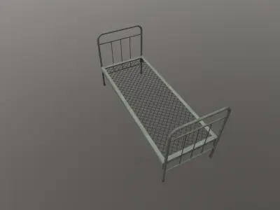Army bed Free low-poly 3D model