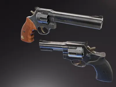 MR73 Revolver Low-poly 3D model
