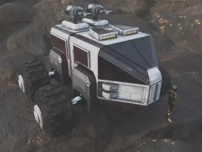 Scifi City Assault Vehicle Free low-poly 3D model