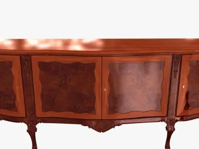 ITALIAN XV CHIPPENDALE SIDEBOARD SERVER BURL CIRCA 1920 3D model