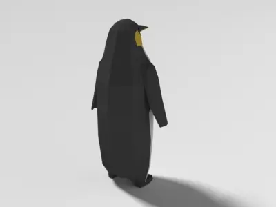 Low Poly Cartoon Penguin Low-poly 3D model