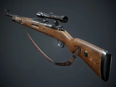 PBR Kar98 k Sniper Rifle Low-poly 3D model Low-poly 3D model