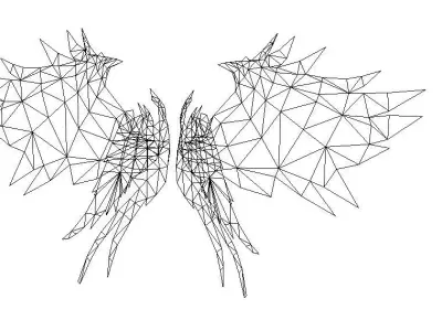 Purple-Black Wing Low-poly 3D model