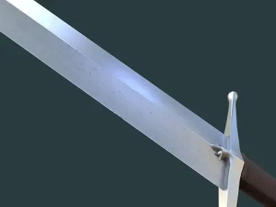 Albion Principe Medieval Sword PBR game ready Low-poly 3D model