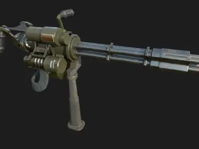 Minigun M134 low-poly 3d model Low-poly 3D model