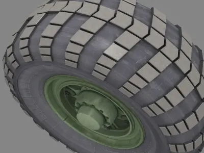 Military vehicle Tire 3d model 02 3D model