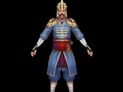 medieval soldier guard turkish janissary Low-poly 3D model