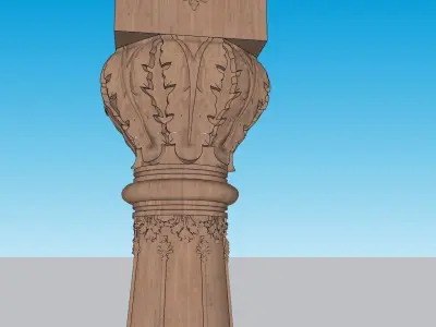 indian jodhpuri stone piller column 3d modal 3D model