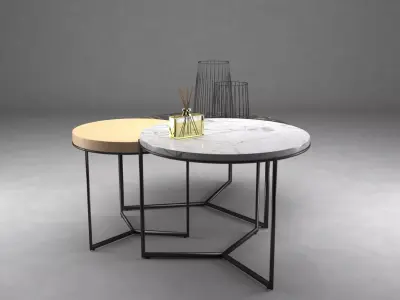 Salon table set  Free 3D model
