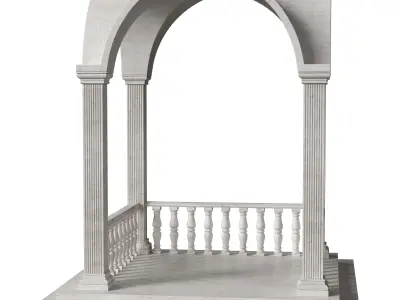 Marble Arch Pavilion With Columns And Baluster 3D model
