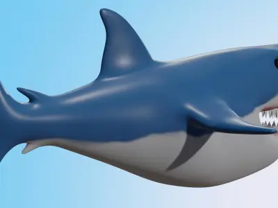 Shark model Low-poly 3D model
