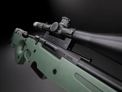 AAA AWM Game Ready PBR Low-poly 3D model