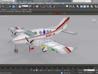 Cessna 401 Low-poly 3D model
