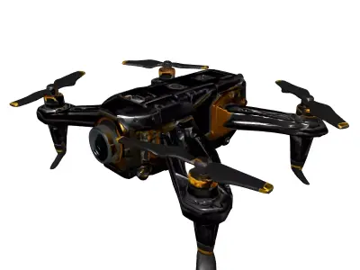 Modern Surveillance Drone Quadcopter 3D Model Low-poly 3D model