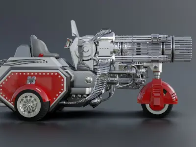 Animal movie gun vehicle 3D model