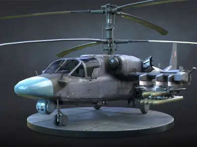 Ka-52 Helicopter Low-Poly Low-poly 3D model