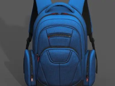 Backpack Camping color bag baggage fabric  Low-poly 3D model