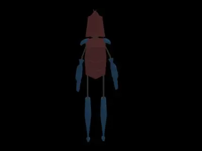 Minbo Charactor STICKMAN Beetle Low-poly 3D model