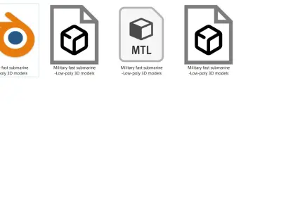  Fast and heavy military reconnaissance submarine 3d model free Free low-poly 3D model