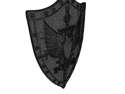 Damaged Medieval Kite Shield 3D model purchase