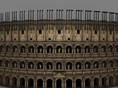 Coliseum in italy Low-poly 3D model