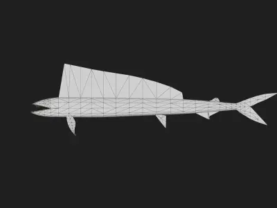 Lancet fish Low-poly 3D model