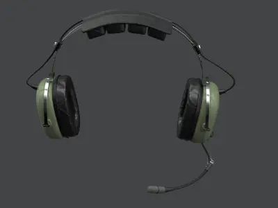 Pilots Headset Low-poly 3D model