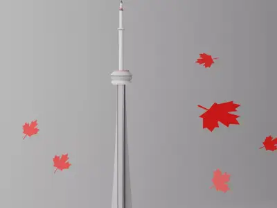 Lovely CN Tower Toronto Low-poly 3D model