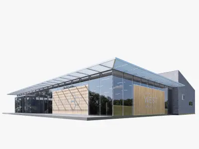 commercial building Low-poly 3D model