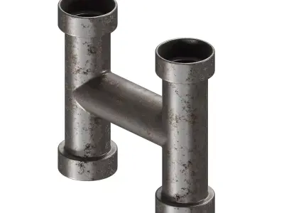 Rusty H Pipe Fitting 3D model