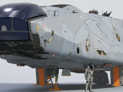 Sci-fi Corvette Greyhound 3D model