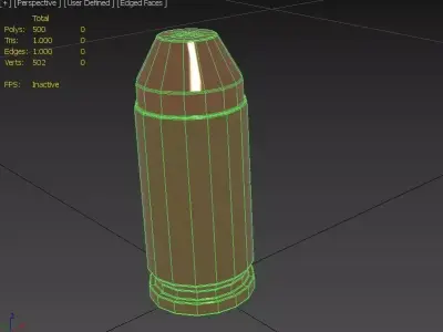 9x18mm Ammo Low-poly 3D model