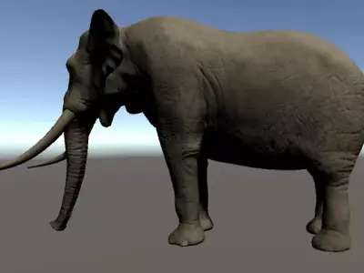 elephant with tusks Low-poly 3D model