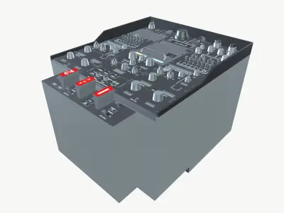 Airplane Cockpit Lower Console 3D model