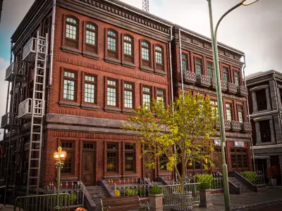 URBAN BUILDING OLD HORROR 2 Low-poly 3D model