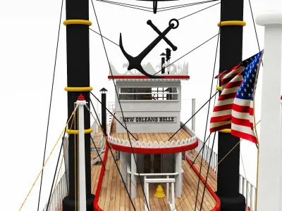 Mississippi River Boat Paddle Steamer 3D 3D model