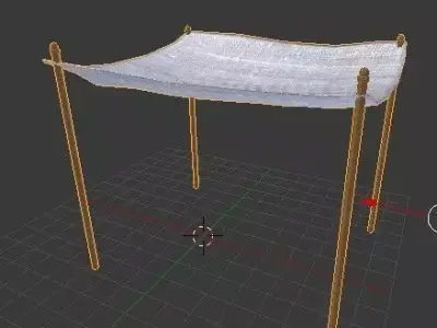  Hupa wedding tent simple high low poly 3D model
