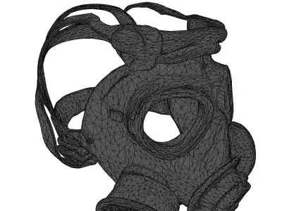 Vintage Gas Mask with Canvas Bag 3D model