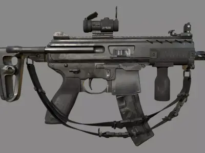 UMP 9 Submachine Gun Low-poly 3D model