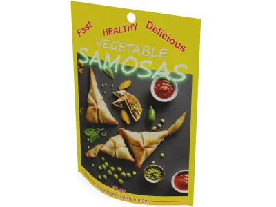 Pasties dumplings and pizzas Vegetable Samosas 3D model