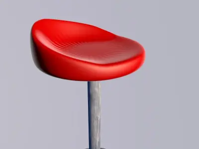 Leather bar stool 3D model