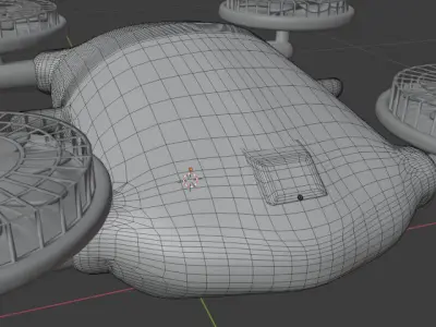 3D DRON MODEL drone with four propellers Low-poly 3D model