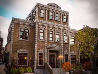 URBAN BUILDING OLD HORROR 3 Low-poly 3D model