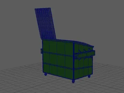 Dumpster cart with top 3D model