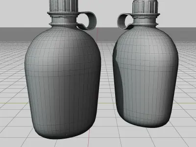 Low Poly Game Ready Military Bottle For AAA games Low-poly 3D model