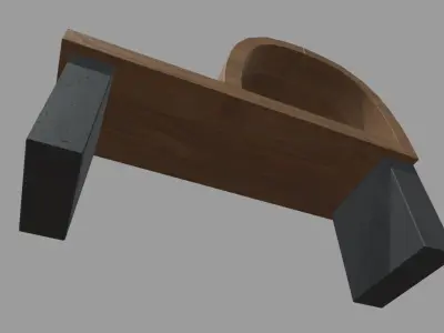 Low Poly Bench 09 Low-poly 3D model
